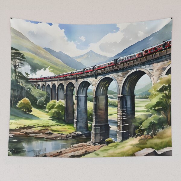 Item preview, Glenfinnan Viaduct: Watercolor Beauty in Scotland designed and sold by LSVart.