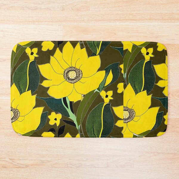 Item preview, Vibrant Yellow Flowers, Green Leaves, Botanical Pattern designed and sold by Liza36designs.
