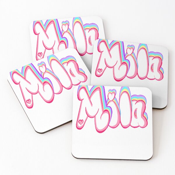 Item preview, Mila popular girls first name in white and pastels. Personalized personalised customised name Mila designed and sold by Artonmytee.