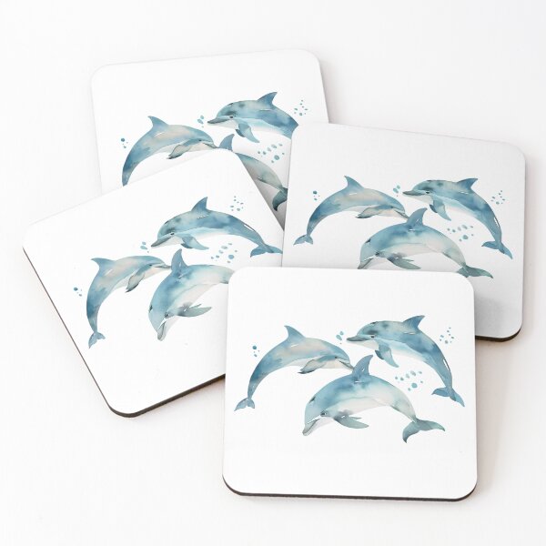 Item preview, Playful Baby Dolphins: Watercolor Delight designed and sold by AI-Only Creations.