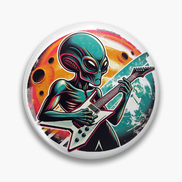 Item preview, Retro Alien Jamming on Guitar Rockstar Music designed and sold by KawaiiCherryPie.