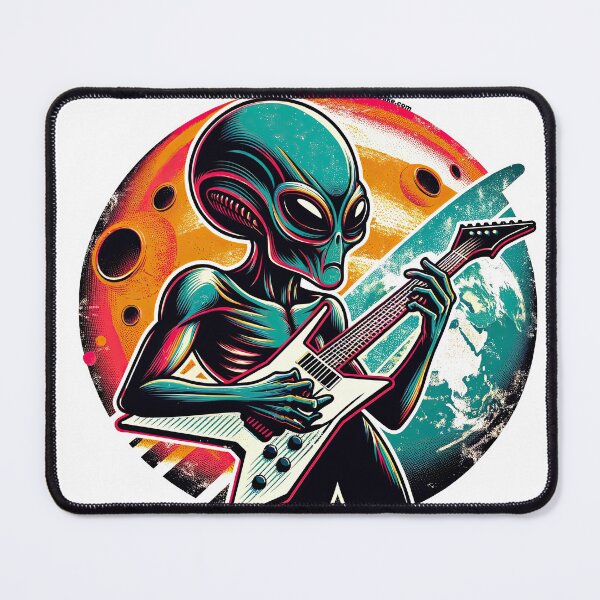 Item preview, Retro Alien Jamming on Guitar Rockstar Music designed and sold by KawaiiCherryPie.