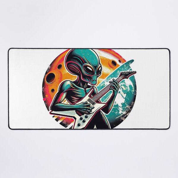 Item preview, Retro Alien Jamming on Guitar Rockstar Music designed and sold by KawaiiCherryPie.