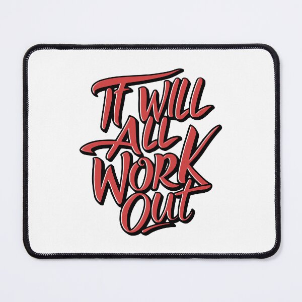 Item preview, It Will All Work Out. Red Cute Quote designed and sold by PMCreative.