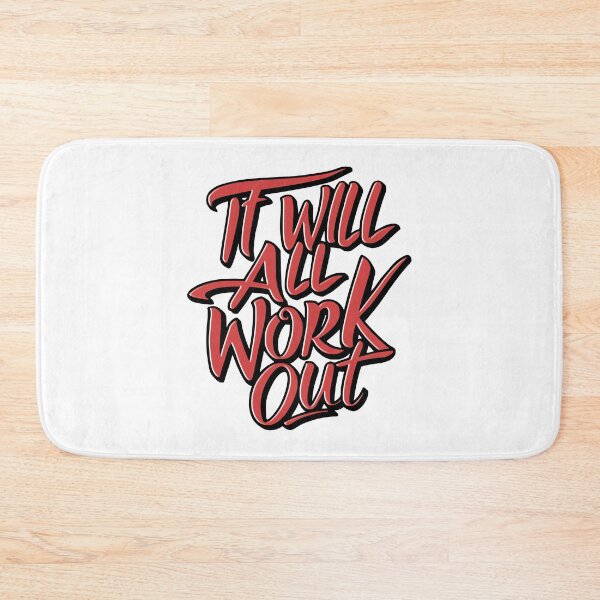 Item preview, It Will All Work Out. Red Cute Quote designed and sold by PMCreative.
