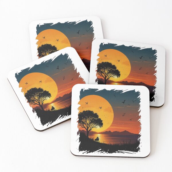 Item preview, Tranquil Sunset Silhouette - Serene Landscape Wall Art designed and sold by merve02shop.