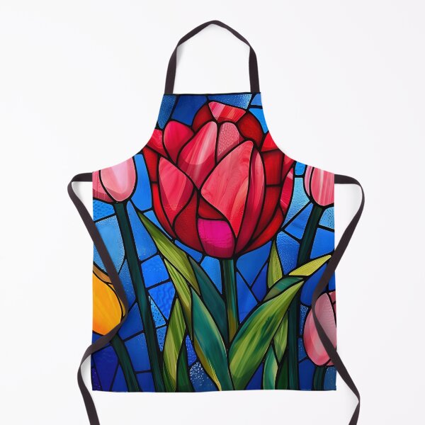 Item preview, Beautiful Red Tulip Stained Glass Art designed and sold by mebraart.