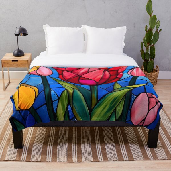 Item preview, Beautiful Red Tulip Stained Glass Art designed and sold by mebraart.