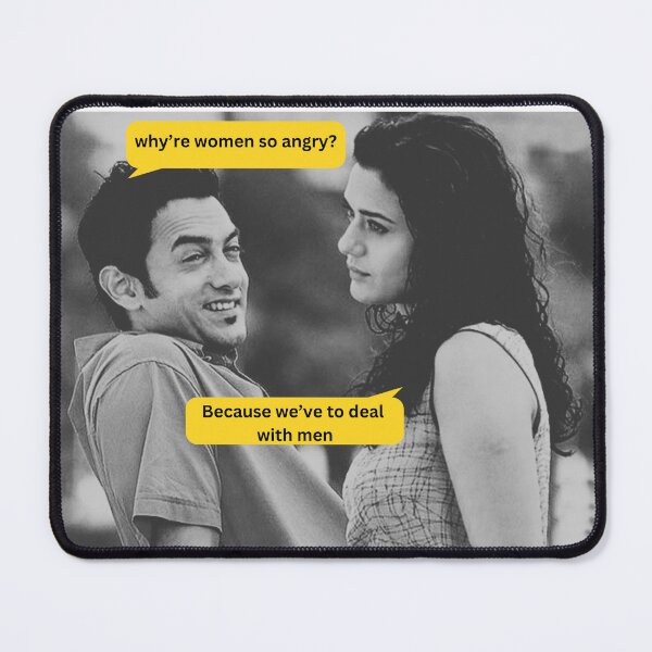 Item preview, Funny Movie Scene Meme | Dil Chahta Hai | Bollywood | Retro | Womanhood designed and sold by Sketchbook Studio by Aqsaa.