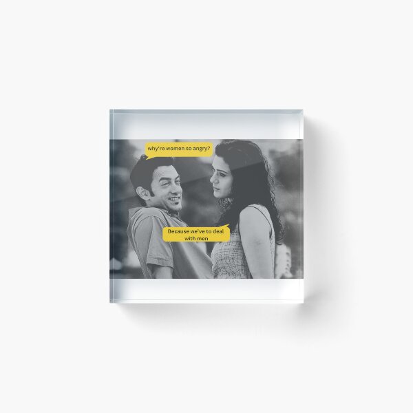 Item preview, Funny Movie Scene Meme | Dil Chahta Hai | Bollywood | Retro | Womanhood designed and sold by Sketchbook Studio by Aqsaa.