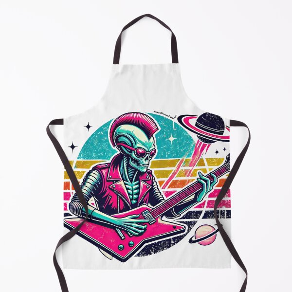 Item preview, Punk Mohawk Retro Alien Rocking Out with Guitar Music Rock Fans designed and sold by KawaiiCherryPie.
