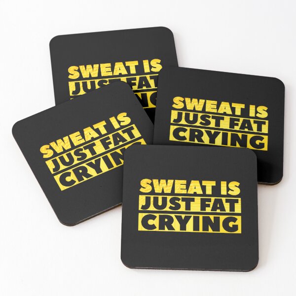 Item preview, Motivational Fitness Quote: Sweat is Just Fat Crying designed and sold by Taans-Creation.
