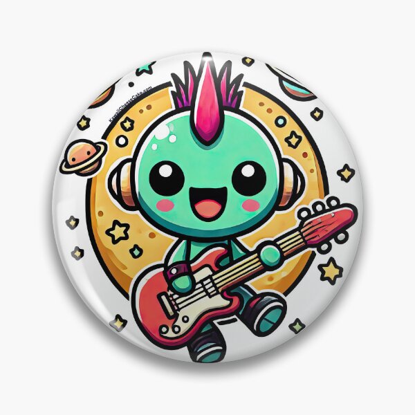 Item preview, Cute Alien Rocking Out with Guitar Punk Music designed and sold by KawaiiCherryPie.