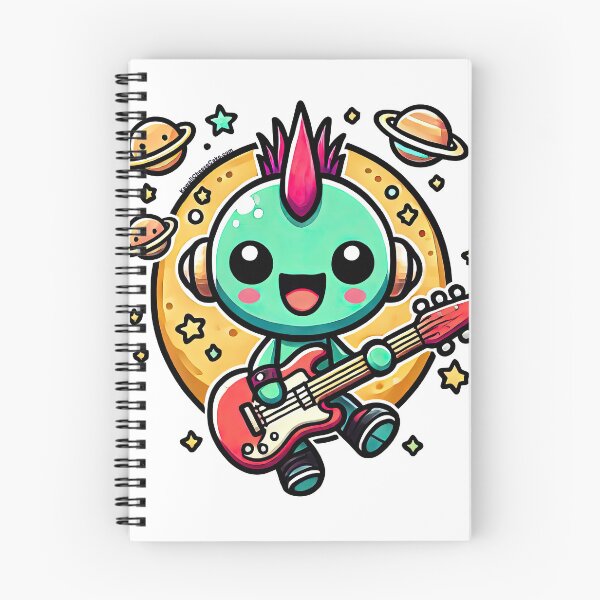 Item preview, Cute Alien Rocking Out with Guitar Punk Music designed and sold by KawaiiCherryPie.