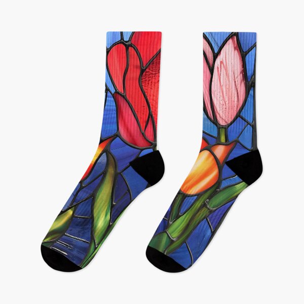 Artikelvorschau, Strahlend rote Tulpe - Glasmalerei Kunst entworfen und verkauft von mebraart.