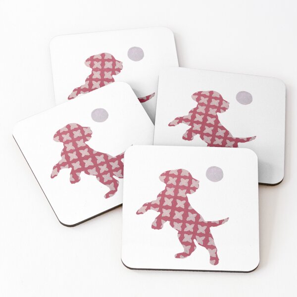 Item preview, Jumping Puppy, Dark and Light Pink - Silhouette Collection designed and sold by CuratedDesignCa.