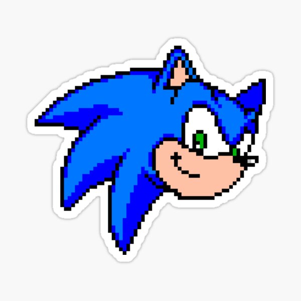 Pixel art 8 bit sonic head