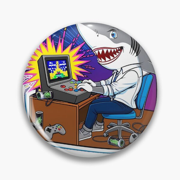 Item preview, shark shirt playing a game V0 designed and sold by soislove.