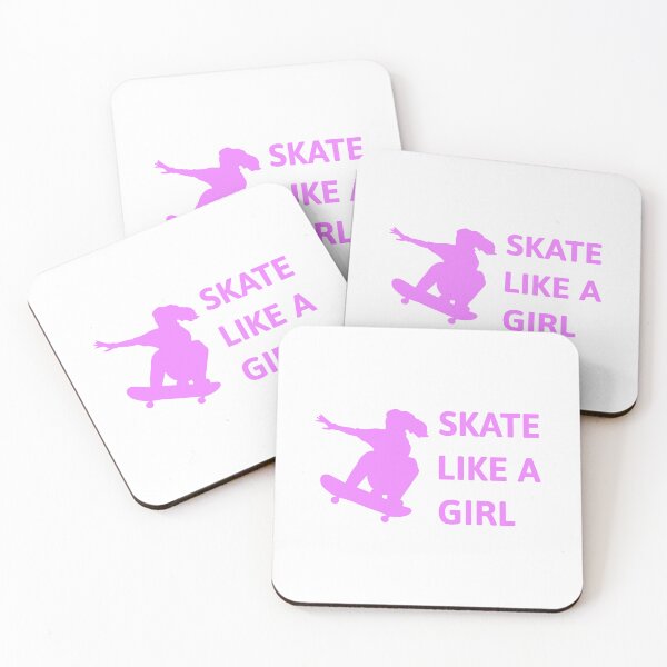 Item preview, Skate Like A Girl! Pink Girl Skateboard designed and sold by PMCreative.