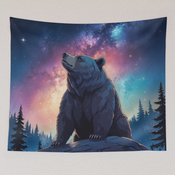 Item preview, Bear inspired watching the night sky designed and sold by CreativPurpose.
