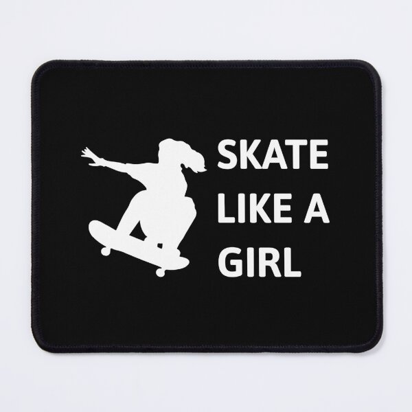 Item preview, Skate Like A Girl! Black And White Girl Skateboard designed and sold by PMCreative.