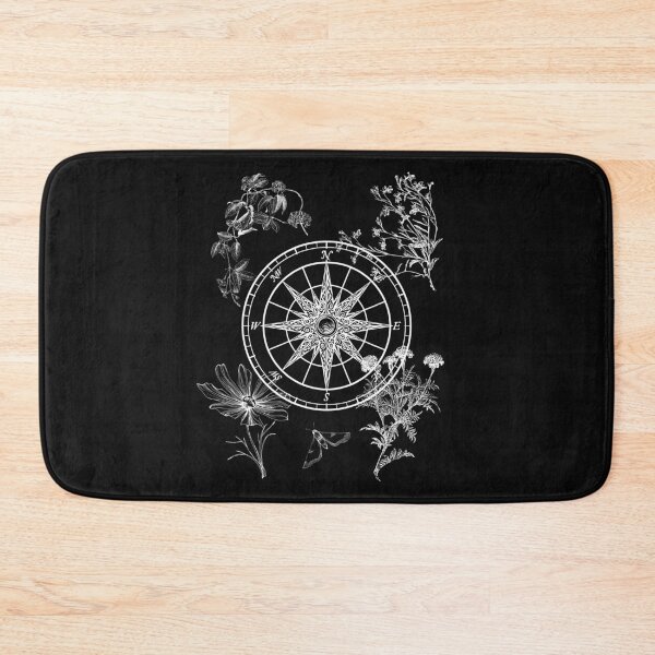 Item preview, Vintage Compass With Plants Drawing Design designed and sold by EarthArtDesigns.