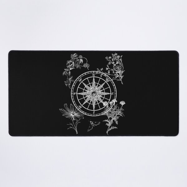 Item preview, Vintage Compass With Plants Drawing Design designed and sold by EarthArtDesigns.