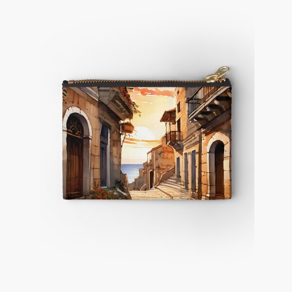 Item preview, Cefalù Streets: Watercolor Sunset in Sicily designed and sold by LSVart.