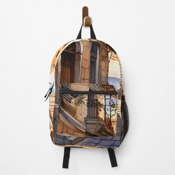 Item preview, Cefalù Streets: Watercolor Sunset in Sicily designed and sold by LSVart.