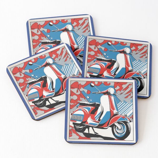 Item preview, Red White Blue pop art Mod Retro Scooter mod design designed and sold by ModSupporters.