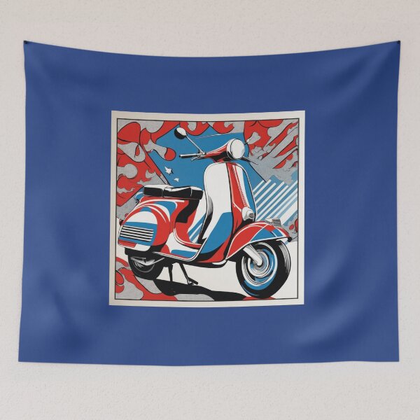 Item preview, Red White Blue pop art Mod Retro Scooter mod design designed and sold by ModSupporters.