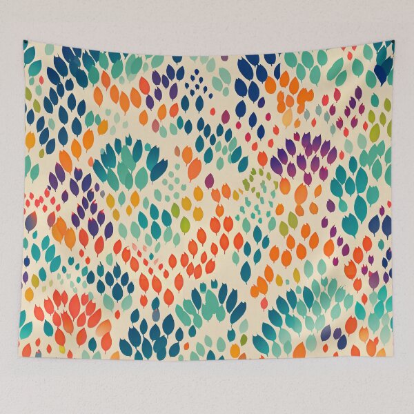 Item preview, Colorful Abstract Floral Stamp Pattern designed and sold by bubblegoth.