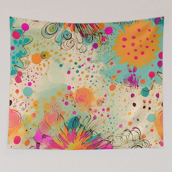 Item preview, Vibrant Floral Retro Psychedelic Pattern designed and sold by bubblegoth.