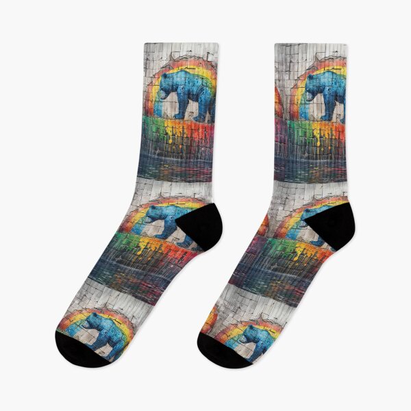 Item preview, blue, bear, graffiti, rainbow designed and sold by Agarweinchtien.