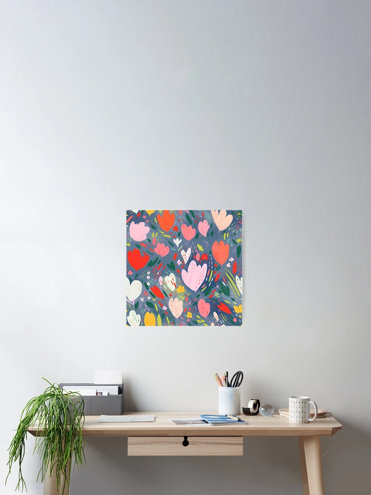 Thumbnail 2 of 3, Poster, Abstract Spring Floral Pattern designed and sold by bubblegoth.