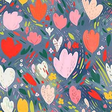 Artwork thumbnail, Abstract Spring Floral Pattern by bubblegoth