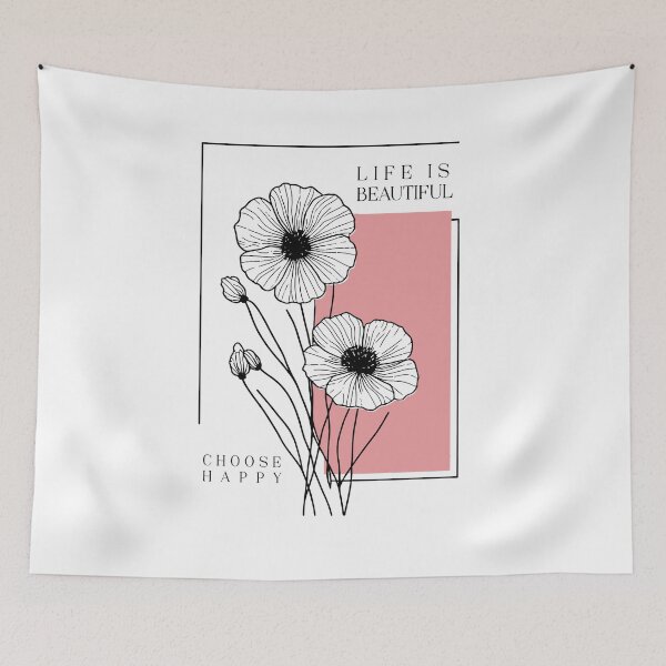 Item preview, CHOOSE HAPPY, FLORAL ART designed and sold by Pixel Perfect.