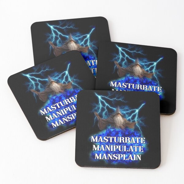 Item preview, masturbate manipulate mansplain wizard meme designed and sold by BoujeeHostage.