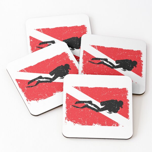 Item preview, Scuba Diver Silhouette Dive Flag Vintage Look Distresses designed and sold by Dreams-Memories.