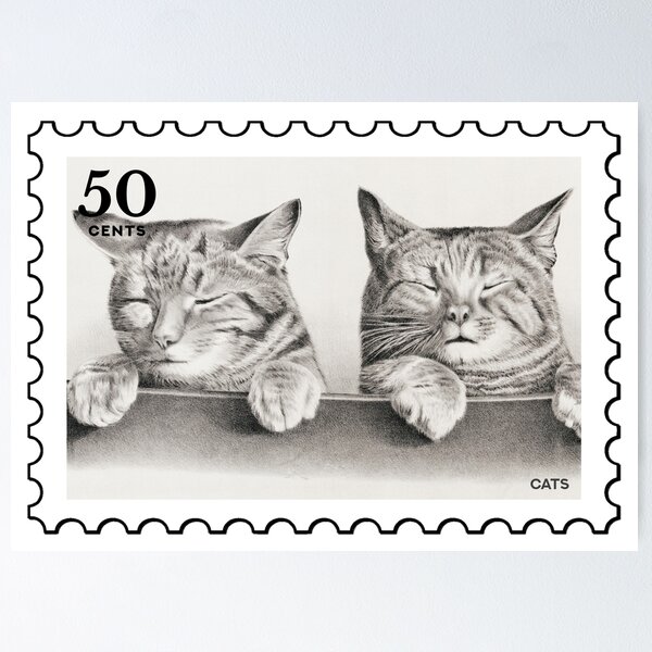 Item preview, Vintage Cats stamp designed and sold by RabbitK.