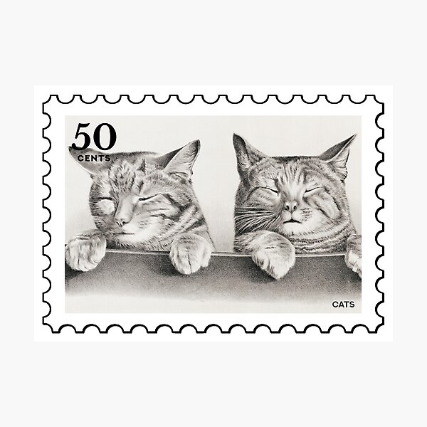 Item preview, Vintage Cats stamp designed and sold by RabbitK.