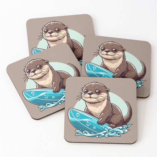 Item preview, Cute Surfing Otter designed and sold by Coffee Lifestyle.