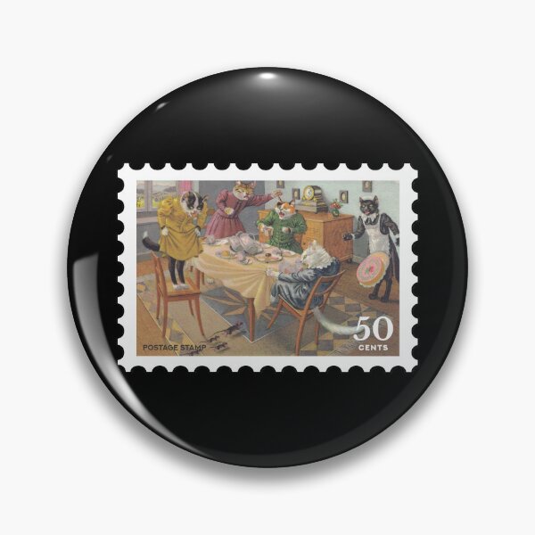 Item preview, Vintage Cat Art stamp designed and sold by RabbitK.