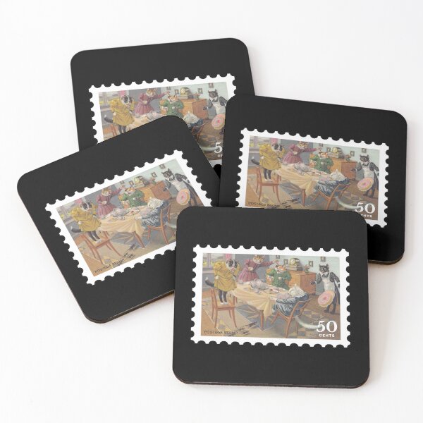 Item preview, Vintage Cat Art stamp designed and sold by RabbitK.