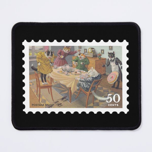 Item preview, Vintage Cat Art stamp designed and sold by RabbitK.