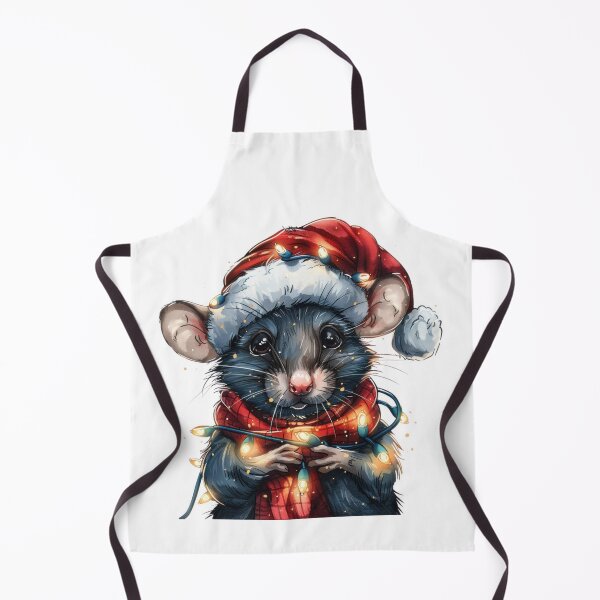 Item preview, Cartoon Mouse with Christmas Lights, Santa Hat, and Scarf Sticker designed and sold by tjnextgen99.