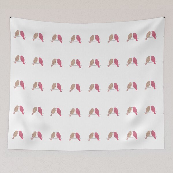 Item preview, Lovebirds, Pink, green and gold - Silhouette Collection designed and sold by CuratedDesignCa.