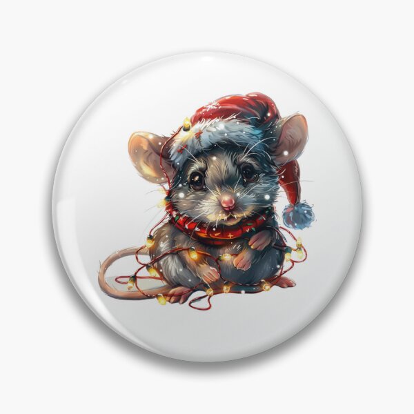 Item preview, Festive Mouse Sticker with Christmas Lights and Santa Hat designed and sold by tjnextgen99.