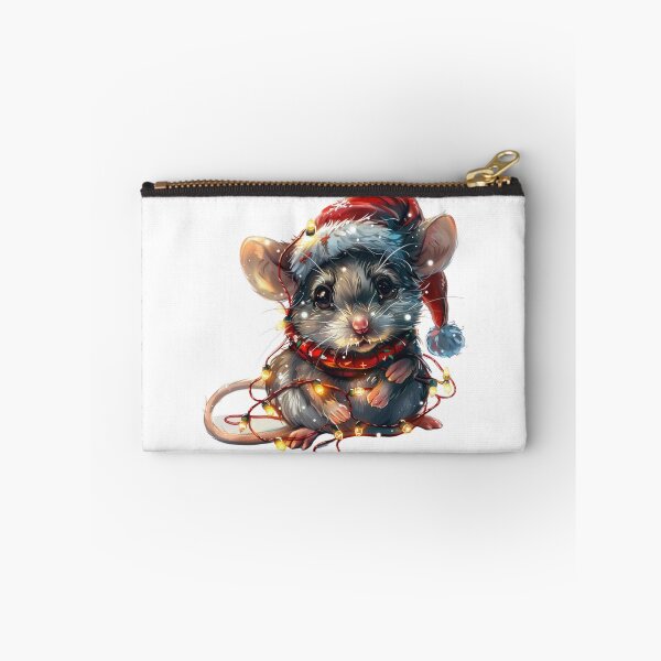 Item preview, Festive Mouse Sticker with Christmas Lights and Santa Hat designed and sold by tjnextgen99.