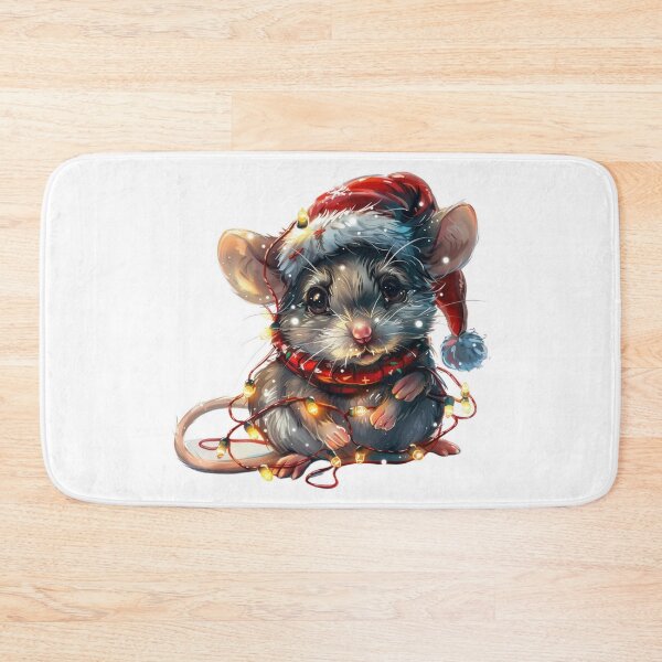Item preview, Festive Mouse Sticker with Christmas Lights and Santa Hat designed and sold by tjnextgen99.